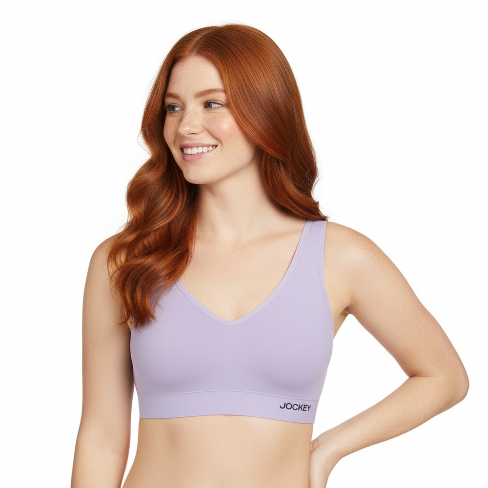 Jockey‎ PURPLE Essentials Eco Seamfree Back Smoothing Bralette 2XL XXL